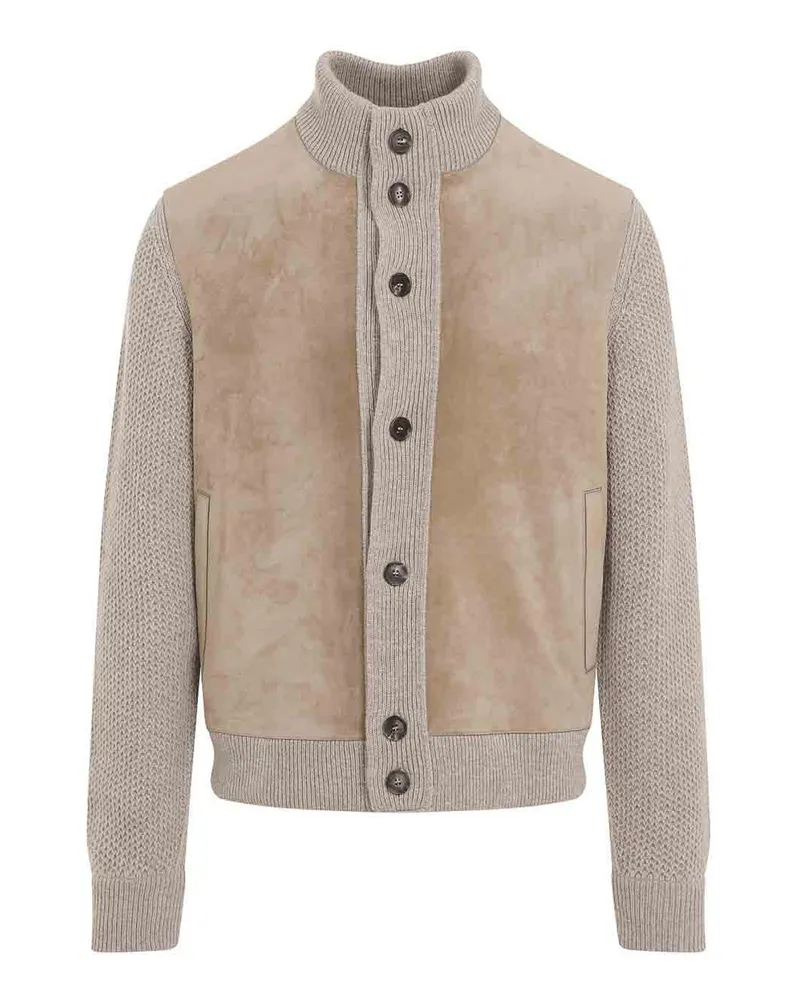 Ermenegildo Zegna Lederjacke - Beige Beige