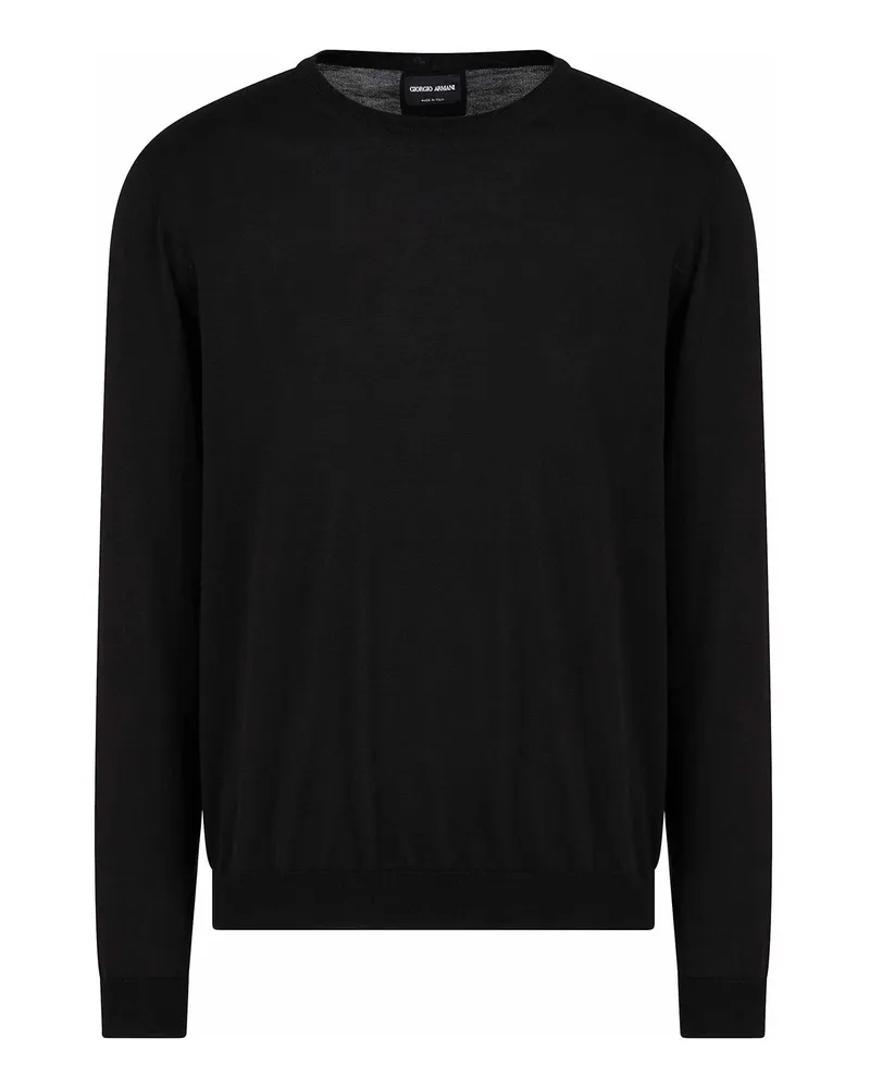 Giorgio Armani Rundhalspullover - Schwarz Schwarz