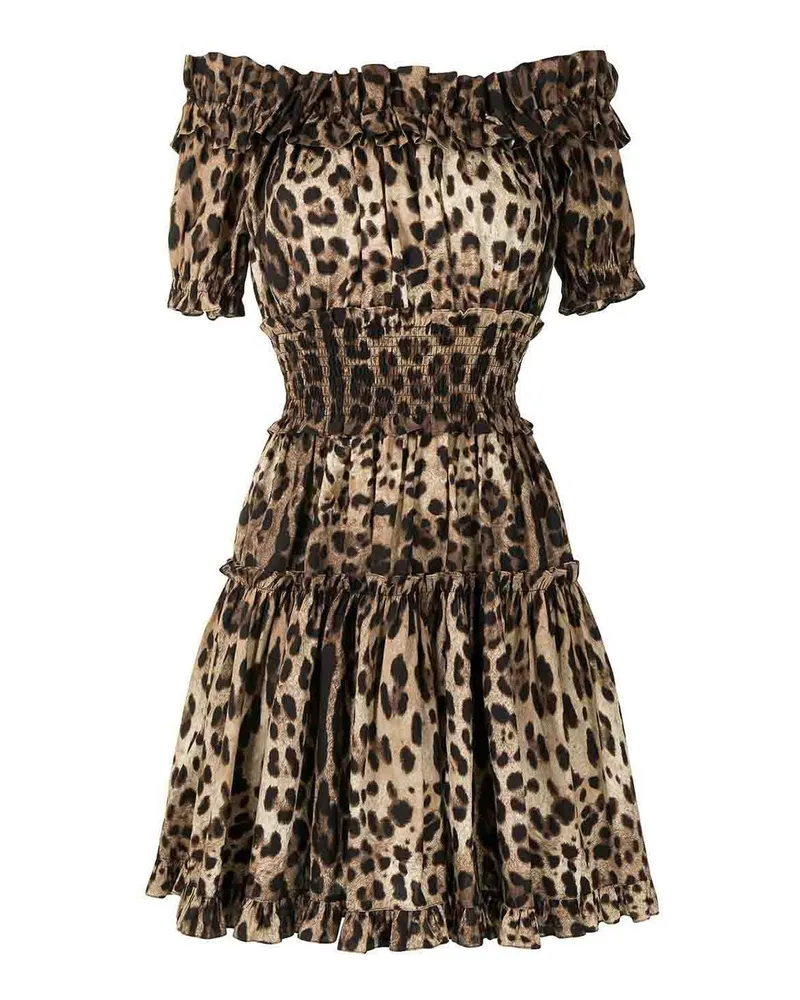 Dolce & Gabbana Kurzes Kleid - Braun Animal