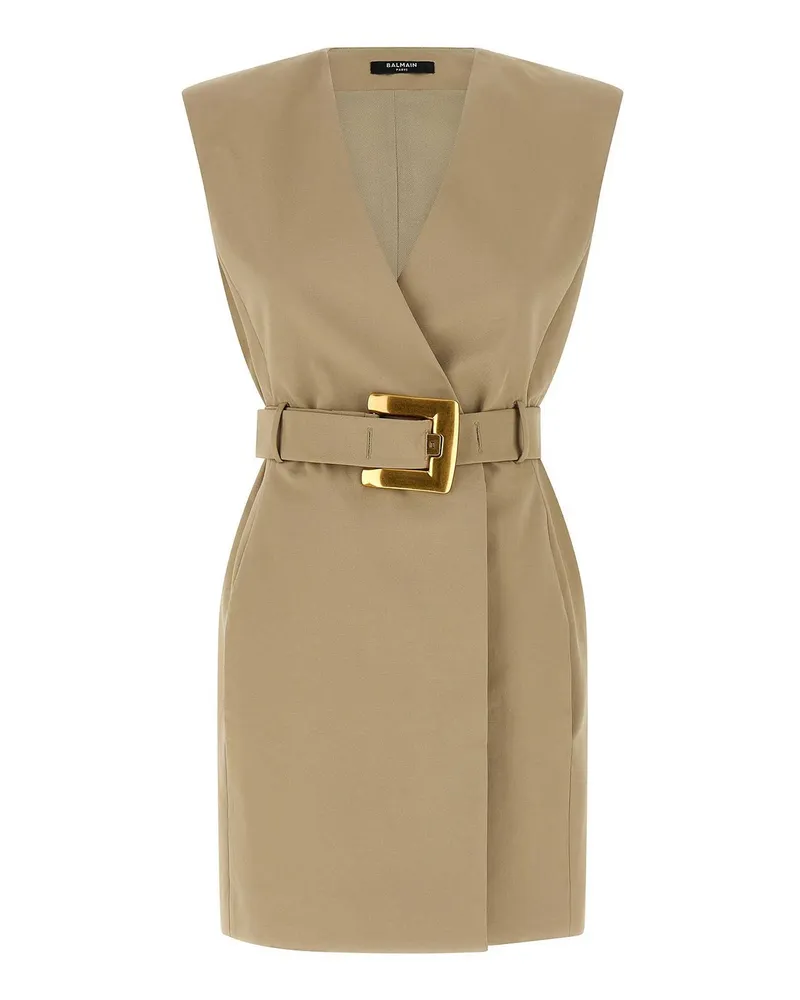 Balmain Knielanges Kleid - Beige Beige