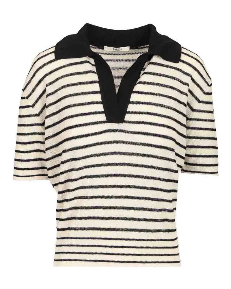 BARENA Rundhalspullover - Weiß Weiß