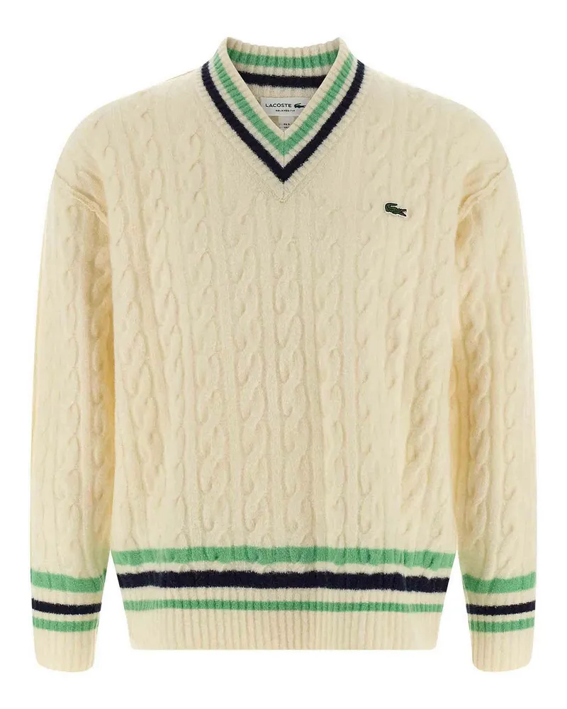 Lacoste Rundhalspullover - Weiß Weiß