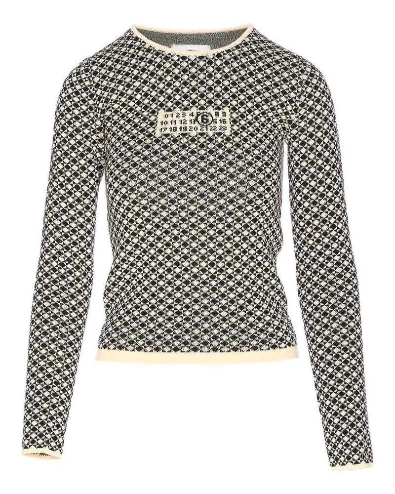 Maison Margiela Rundhalspullover - Weiß Weiß