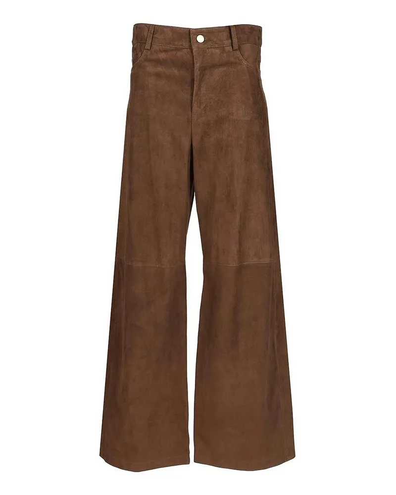 Max Mara Lederhose - Braun Braun