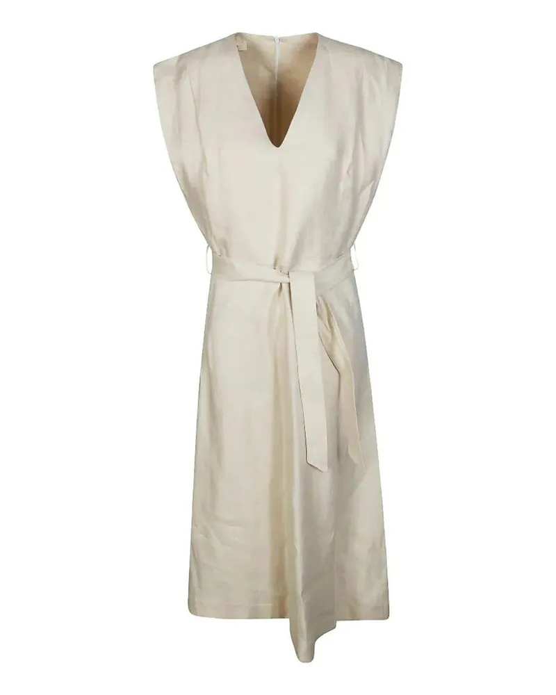 Incotex Knielanges Kleid - Creme Creme