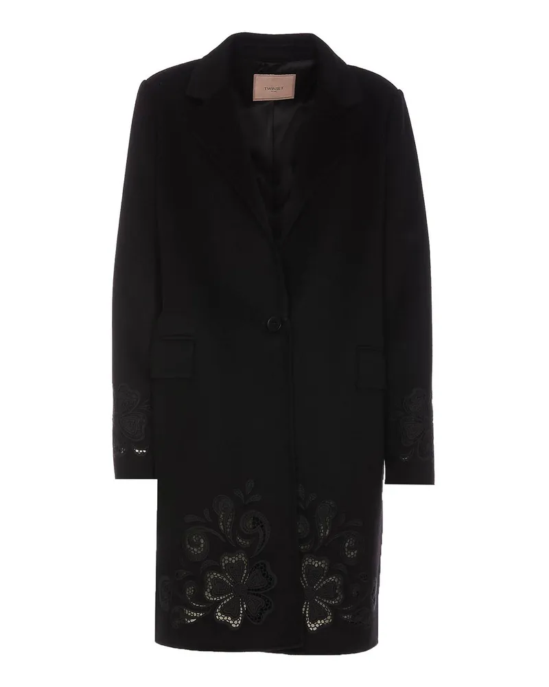 Twin-Set Kurzer Mantel - Schwarz Schwarz