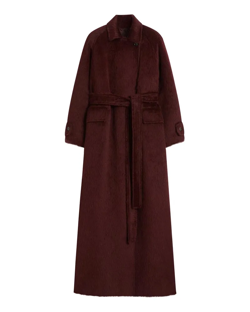 Max Mara Knielanger Mantel - Dunkelrot Dunkelrot