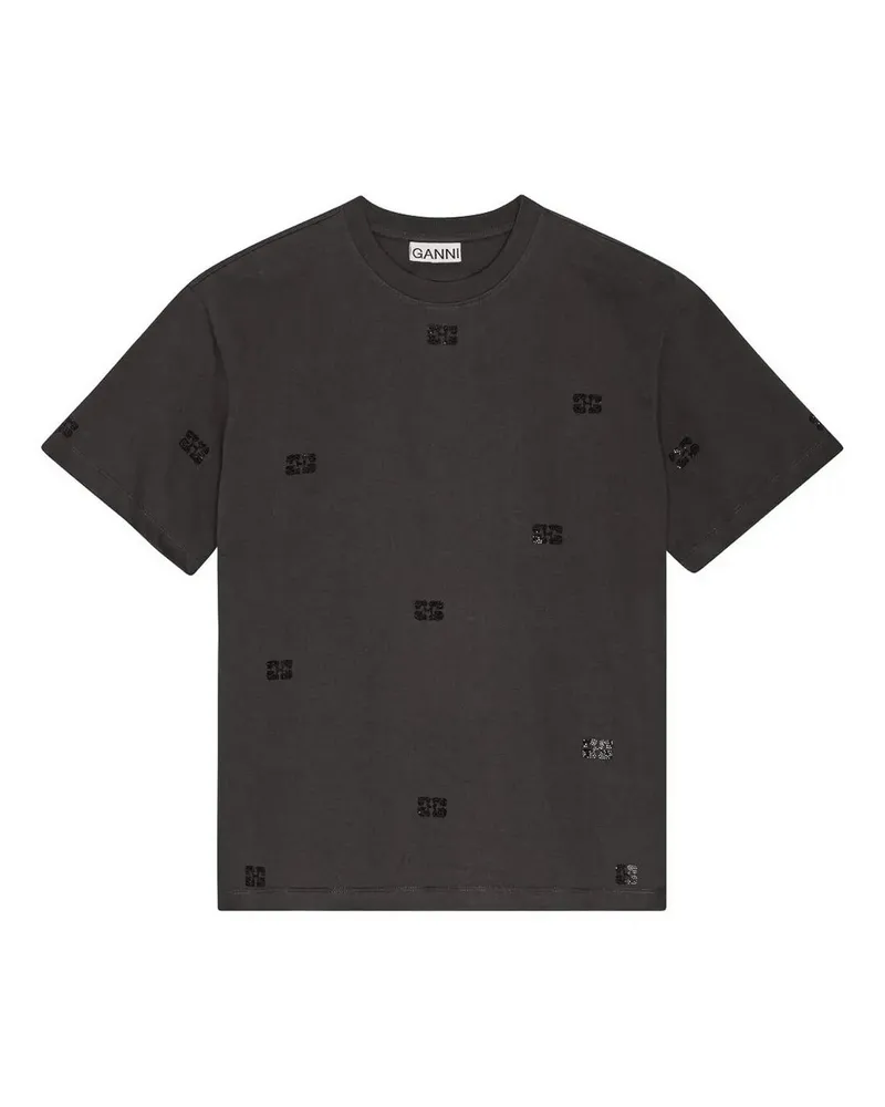 Ganni T-Shirt - Weiß Grau