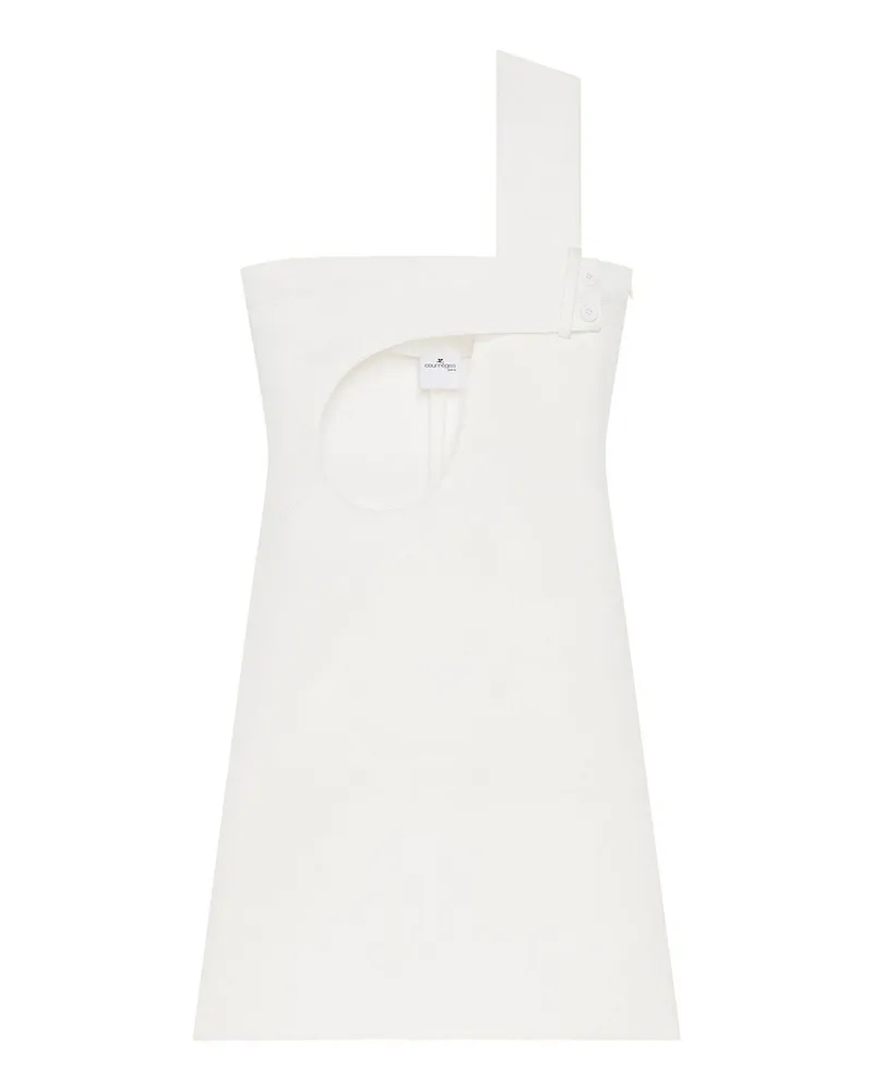 Courrèges Knielanges Kleid - Weiß Weiß