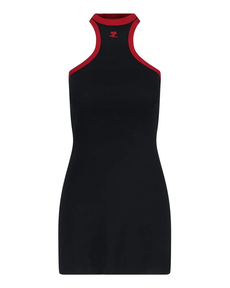 Courrèges Kurzes Kleid - Schwarz Schwarz