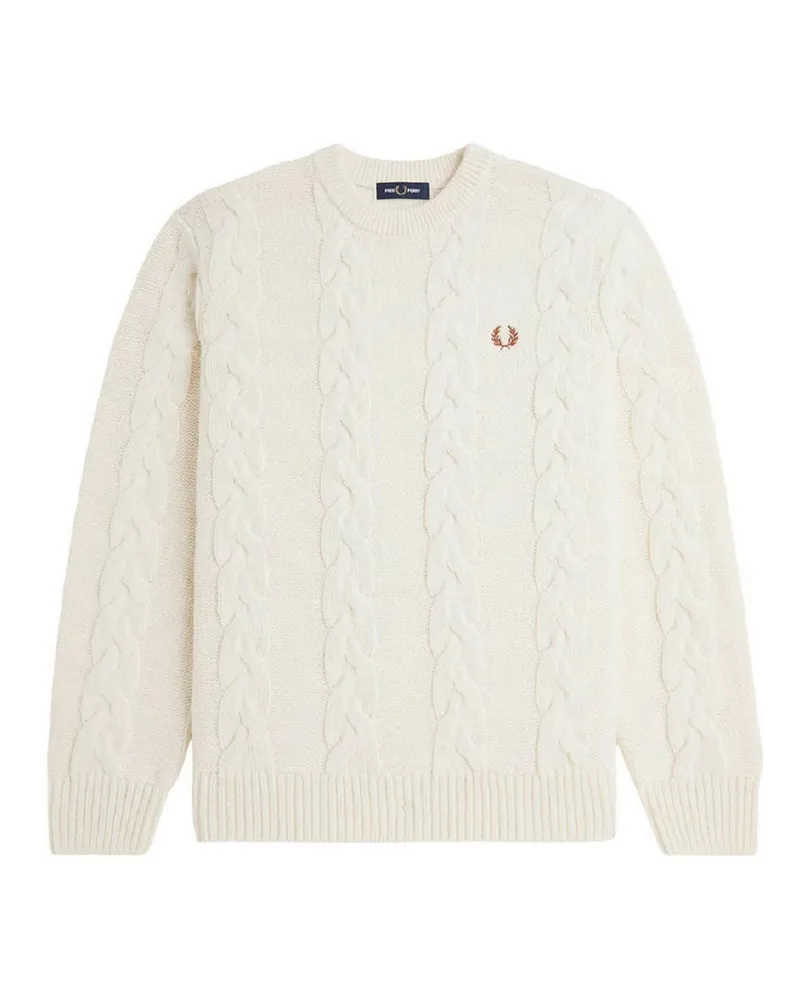 Fred Perry Rundhalspullover - Creme Creme
