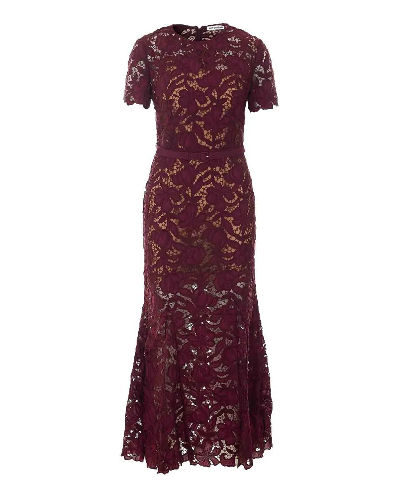 Self-Portrait Knielanges Kleid - Rot Rot