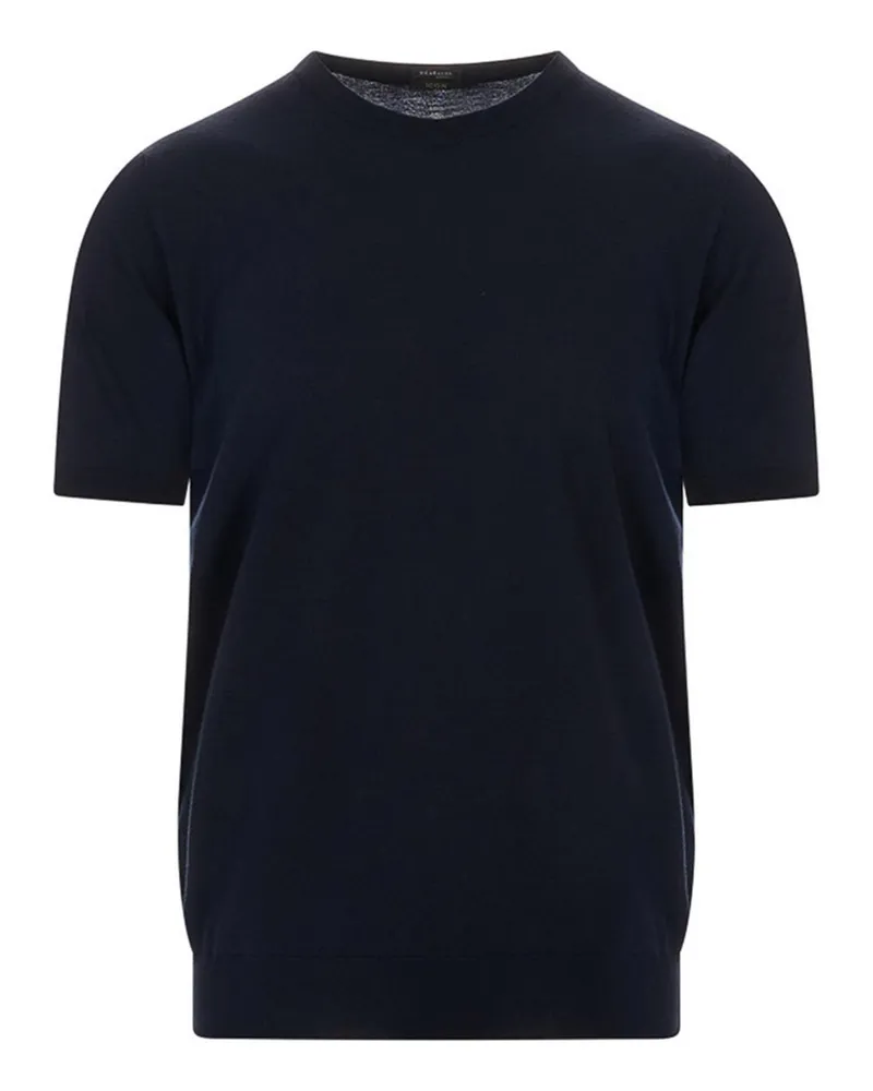 Kiton Rundhalspullover - Blau Blau