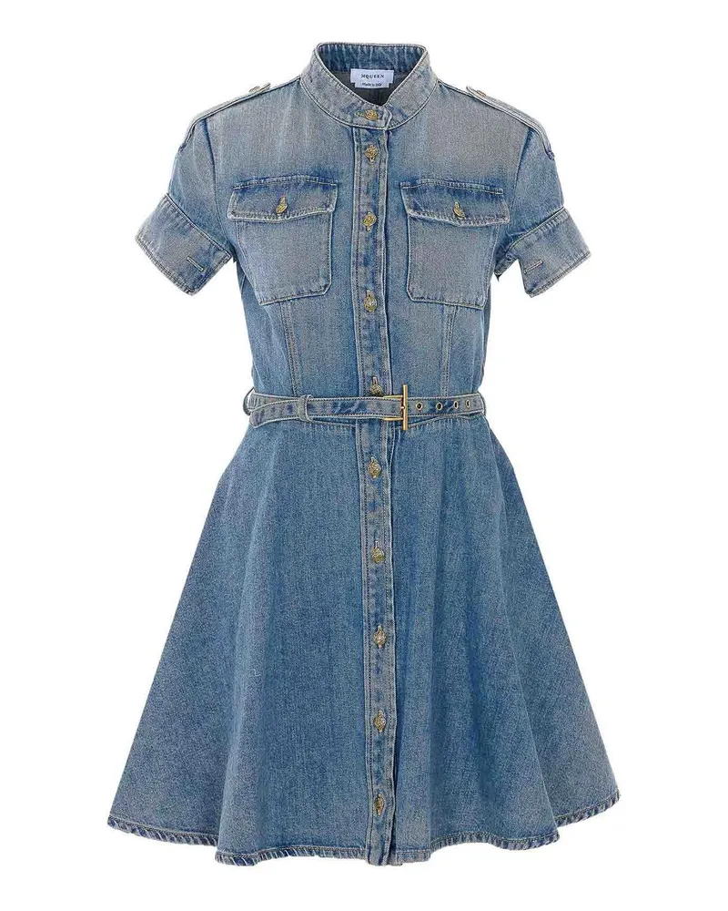 Alexander McQueen Knielanges Kleid - Blau Blau