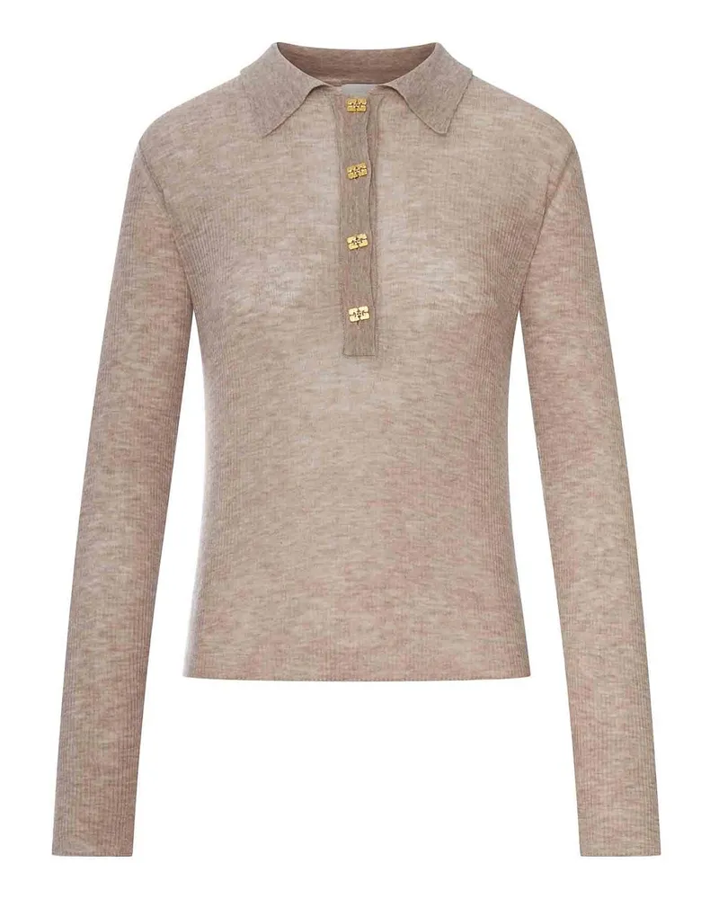 Ganni Poloshirt - Nude Nude
