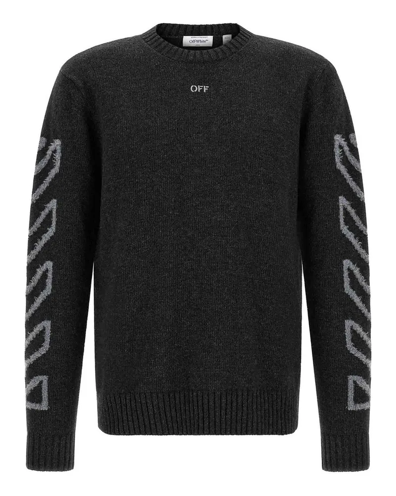 OFF-WHITE Rundhalspullover - Grau Grau