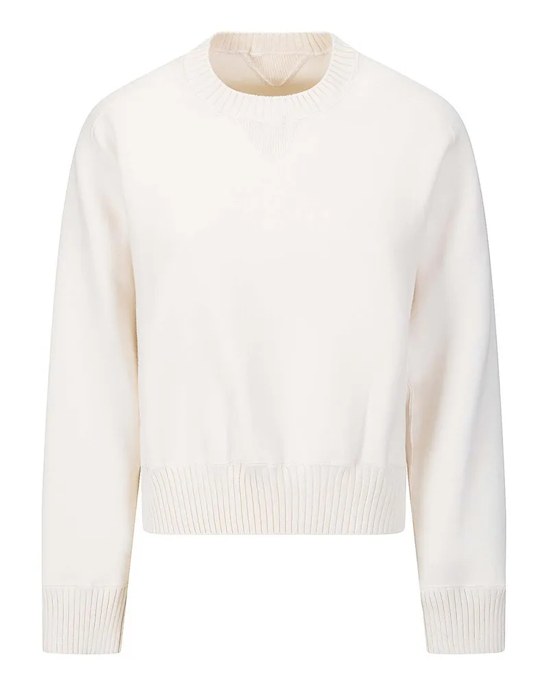 Sacai Rundhalspullover - Creme Creme