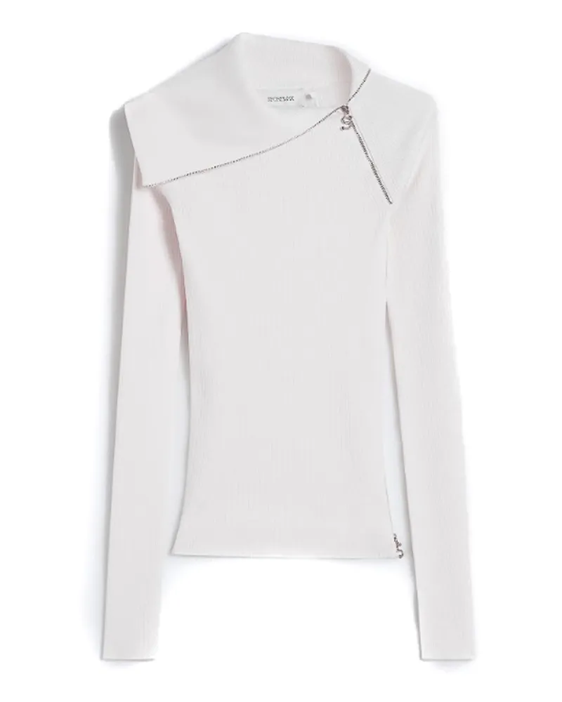 SPORTMAX Rundhalspullover - Weiß Weiß