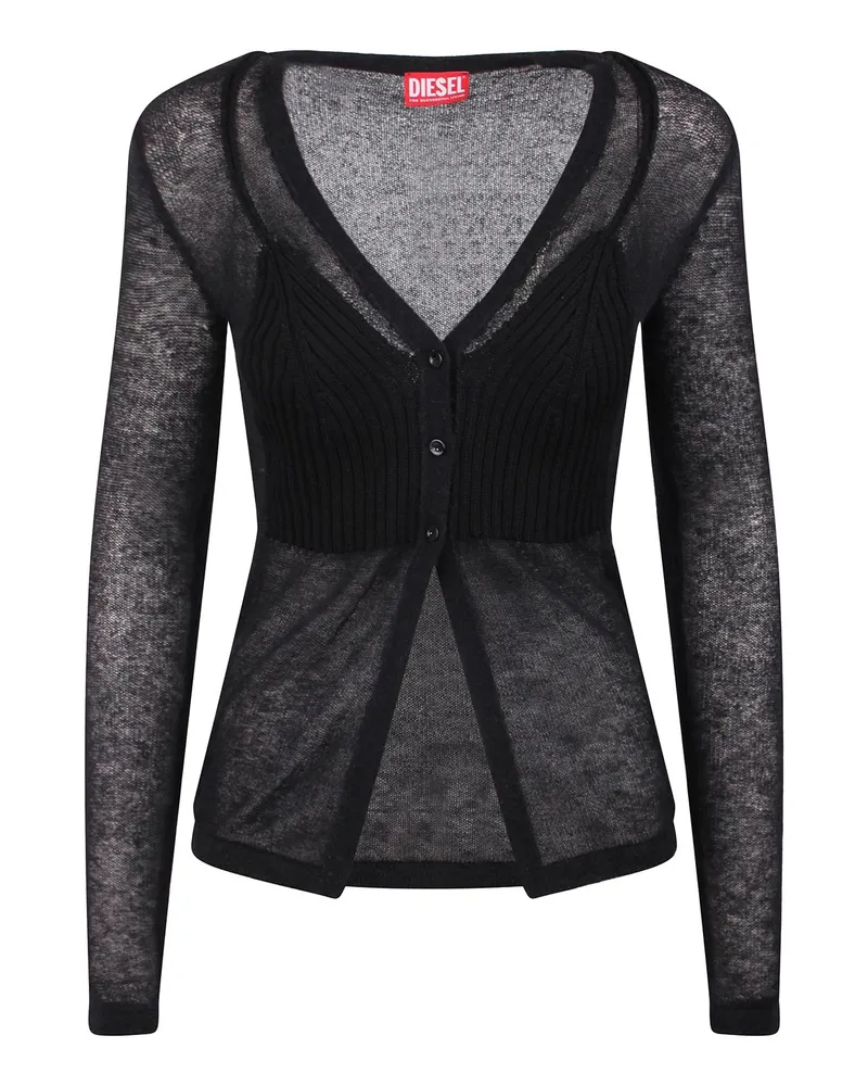 Diesel Cardigan - Schwarz Schwarz