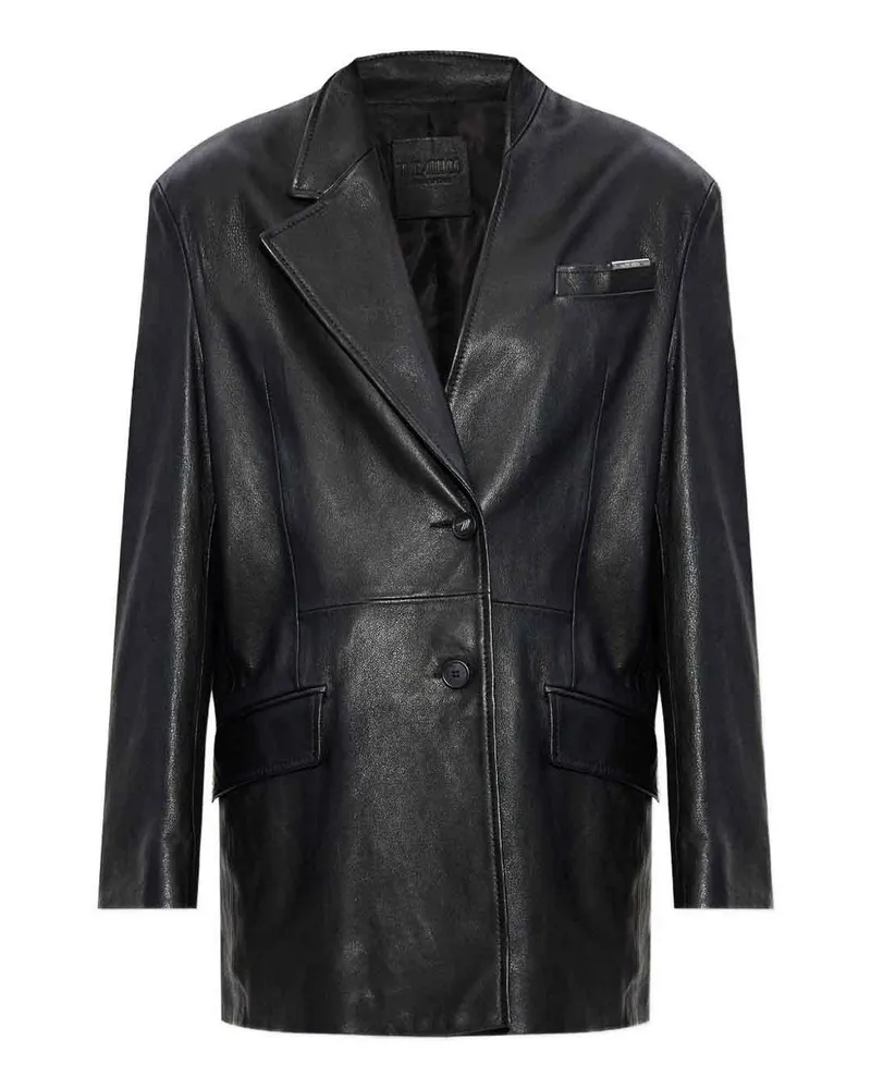 ATTICO Lederjacke - Schwarz Schwarz