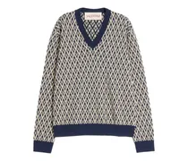 V-Pullover - Blau