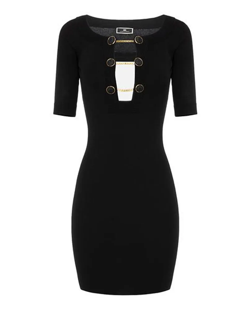 Elisabetta Franchi Knielanges Kleid - Schwarz Schwarz