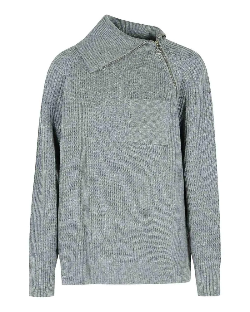 SPORTMAX Rundhalspullover - Grau Grau
