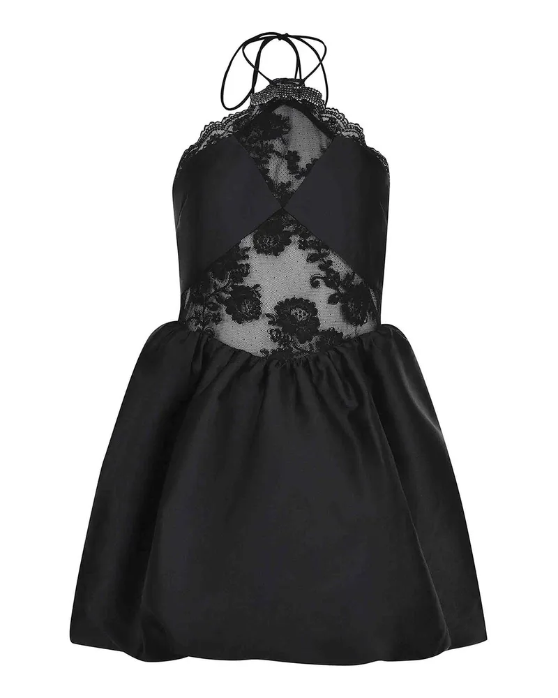 Self-Portrait Knielanges Kleid - Schwarz Schwarz