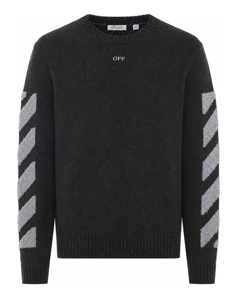 OFF-WHITE Rundhalspullover - Grau Grau