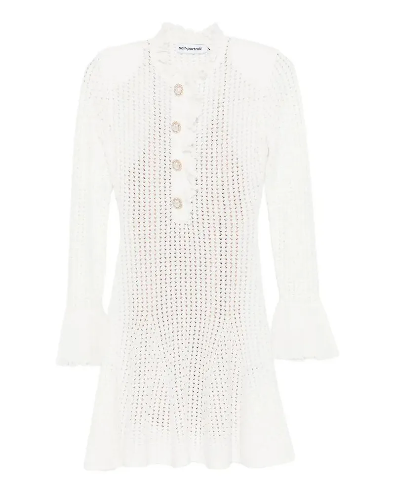 Self-Portrait Kurzes Kleid - Weiß Weiß