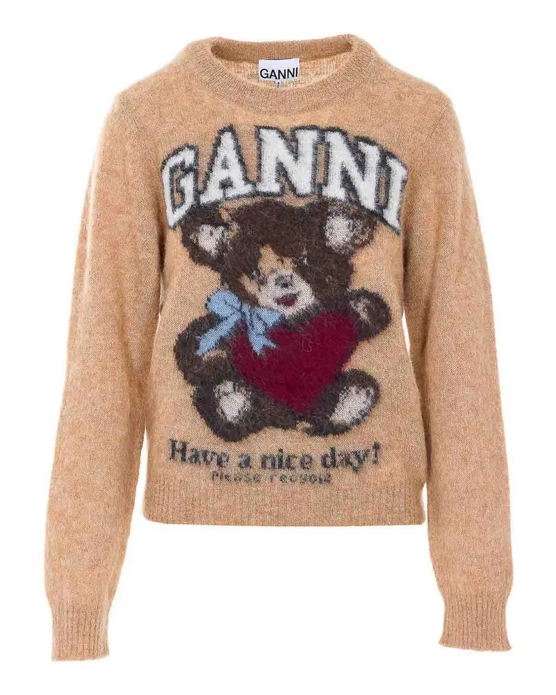 Ganni Rundhalspullover - Beige Beige