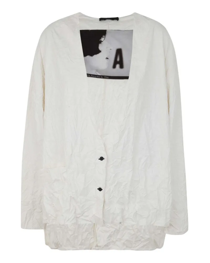 Maria Calderara Rundhalspullover - Weiß Weiß