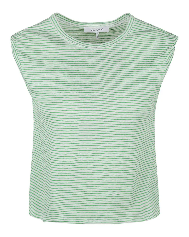 Frame Denim T-Shirt - Weiß Grün