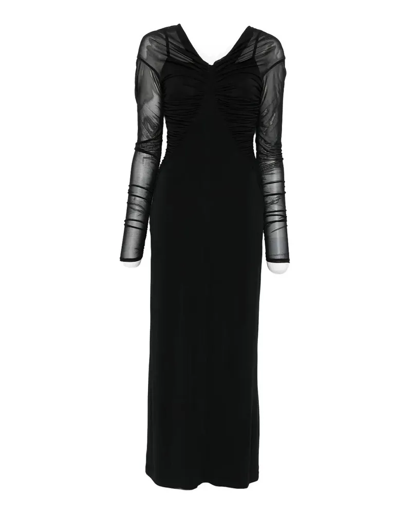 Max Mara Knielanges Kleid - Schwarz Schwarz