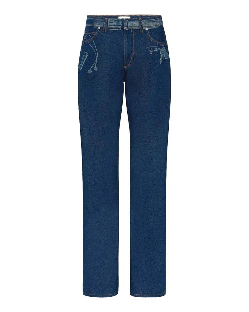 Jean Paul Gaultier Straight Leg Jeans - Blau Blau