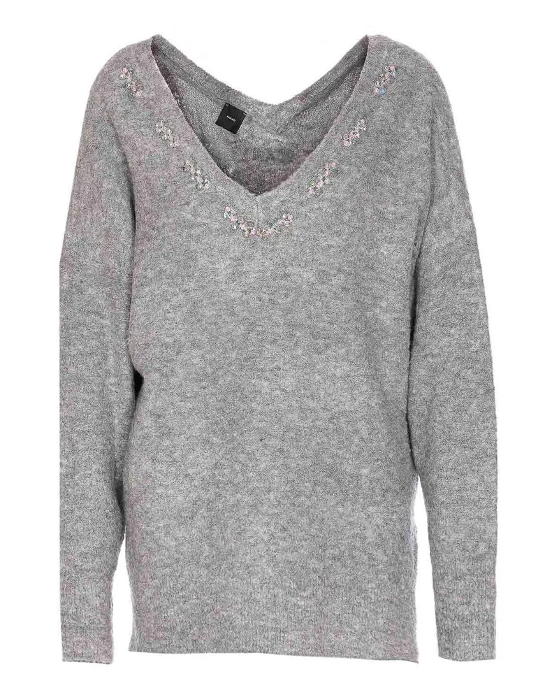 Pinko Rundhalspullover - Grau Grau