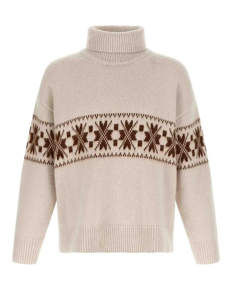 Kiton Rollkragenpullover - Weiß Weiß