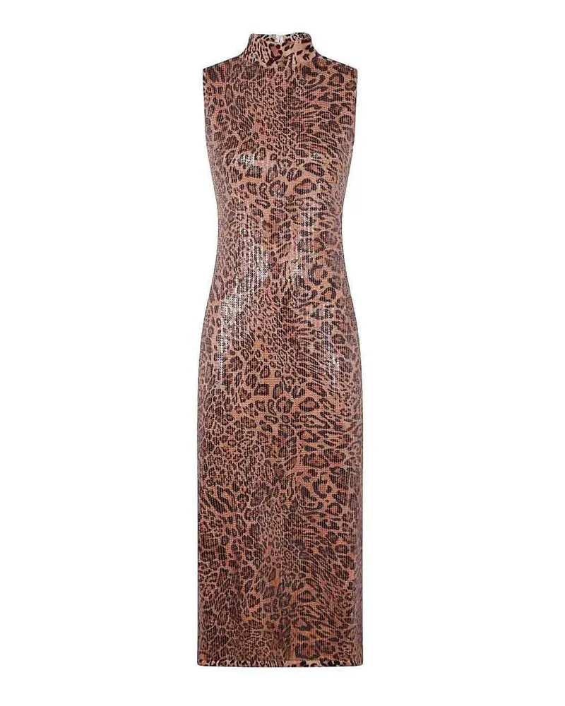 Twin-Set Knielanges Kleid - Beige Animal