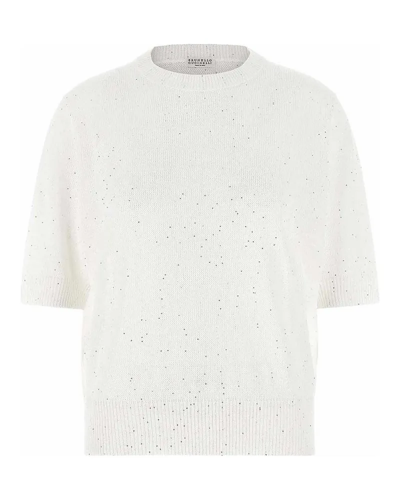 Brunello Cucinelli Rundhalspullover - Weiß Weiß