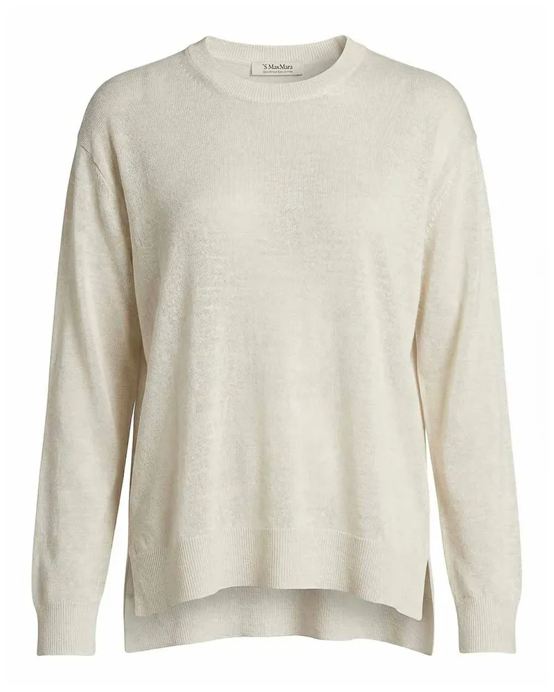 Max Mara Rundhalspullover - Weiß Weiß