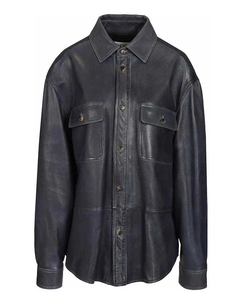 Loewe Lederjacke - Blau Blau