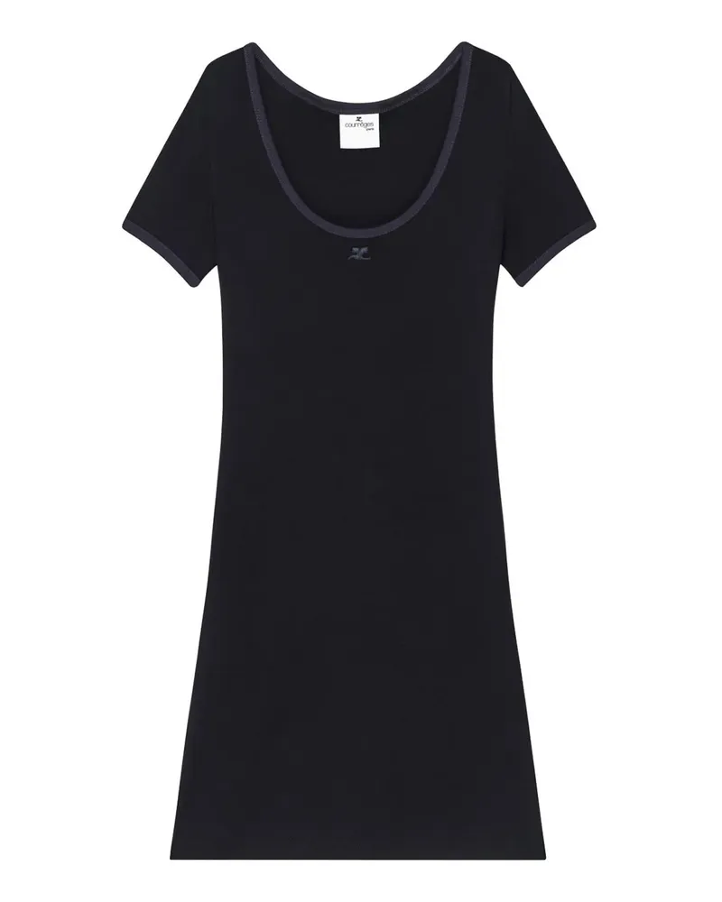 Courrèges Kurzes Kleid - Schwarz Schwarz