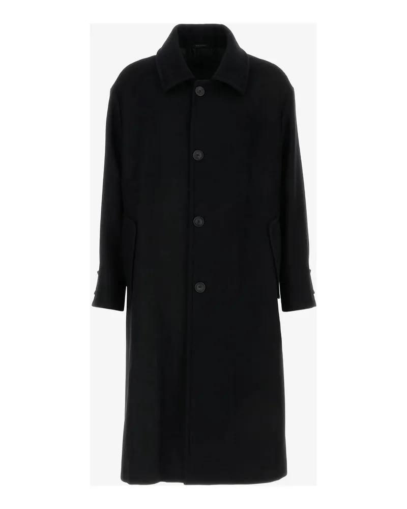Giorgio Armani Langer Mantel - Schwarz Schwarz