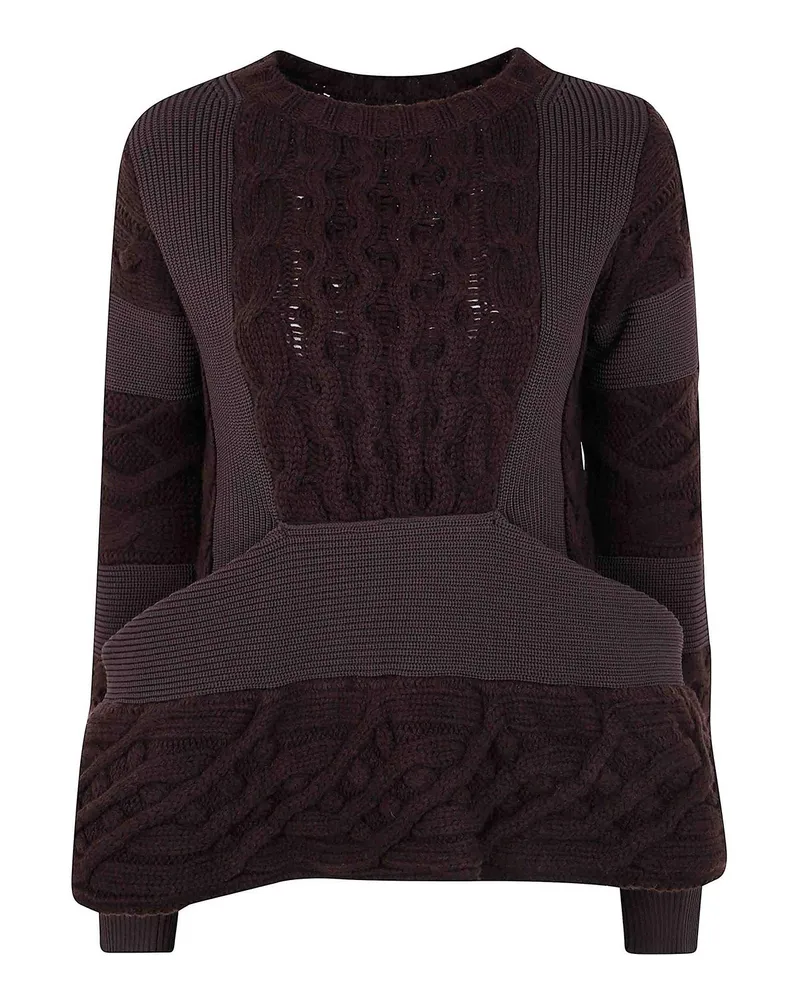 Sacai Rundhalspullover - Braun Braun