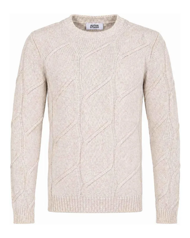 Alpha Studio Rundhalspullover - Creme Creme