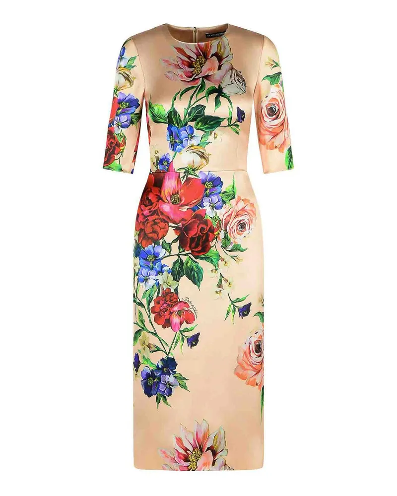 Dolce & Gabbana Knielanges Kleid - Nude Bunt