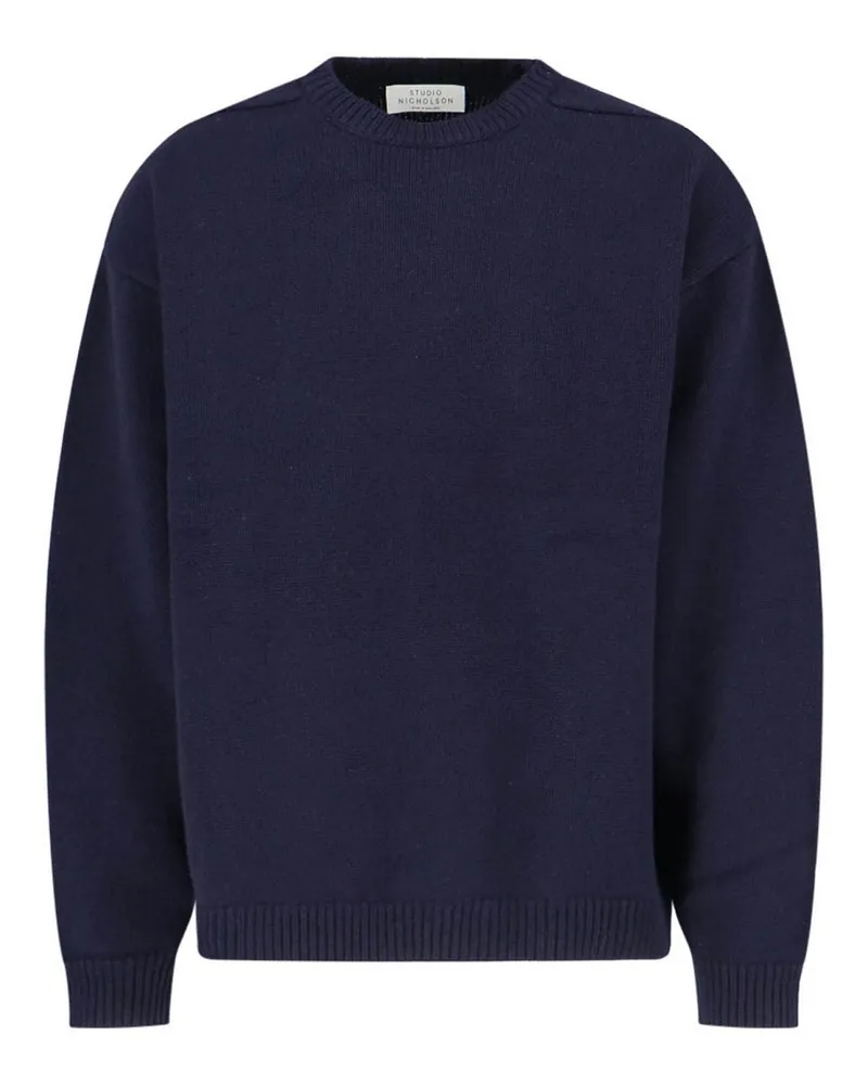 Studio Nicholson Rundhalspullover - Blau Blau