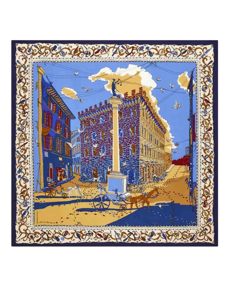 Ferragamo Stola - Blau Blau