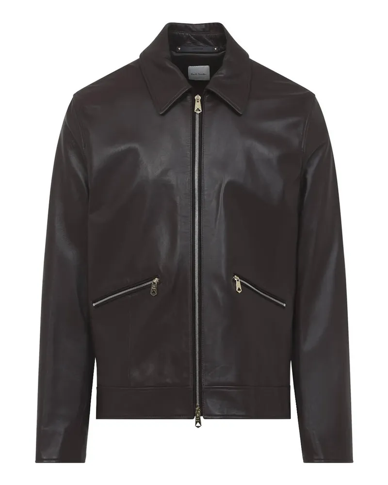 Paul Smith Lederjacke - Braun Braun