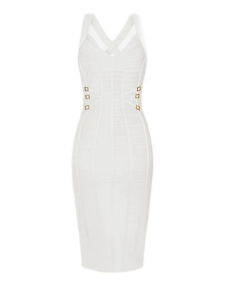 Elisabetta Franchi Knielanges Kleid - Weiß Weiß
